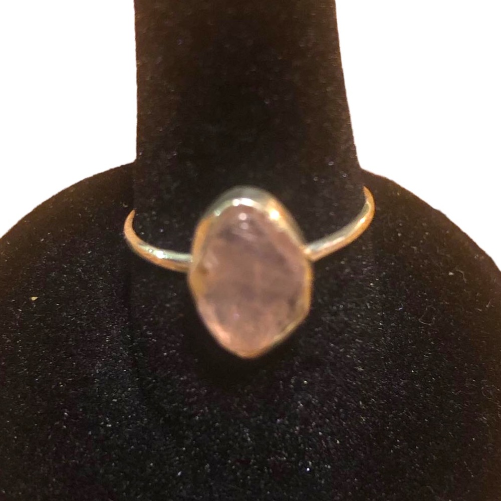 New Rose Quartz Silver Ring